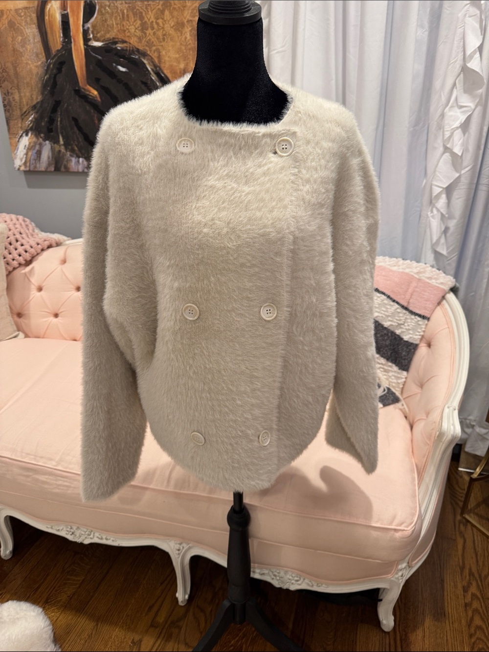 J. Crew Cream Faux-Fur Double-Breasted Teddy Jacket NWT